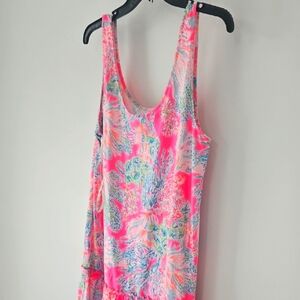 Lilly Pulitzer Vibrant Pink Sleeveless Dress Size Large
